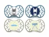Nuvita Symmetric Air55 4db-os cumi szett 6+ - Powder Blue/Sage Green - 70854 zebra, bajusz, róka