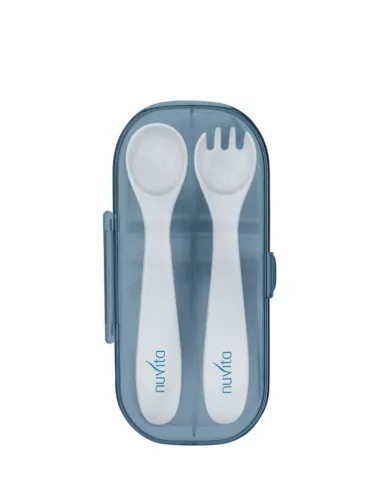 Nuvita 2Darabos kanál szett tárolóval - Powder blue - 8477