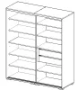 Todi Cube 2 gardróbszekrény 180 cm széles (10 doboz)