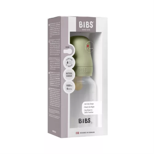 BIBS Cumisüvegszett natúr kaucsuk cumifejjel - Zsálya