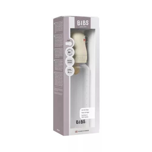 BIBS Cumisüvegszett 270 ml natúr kaucsuk cumifejjel - Krémfehér