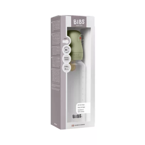 BIBS Cumisüvegszett 270 ml natúr kaucsuk cumifejjel - Zsálya