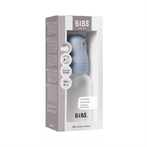 BIBS Cumisüvegszett szilikon cumifejjel - Pasztellkék 