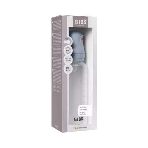BIBS Cumisüvegszett 270 ml szilikon cumifejjel - Pasztellkék
