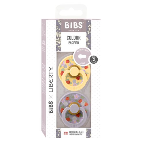 BIBS x Liberty 2-es szett Colour Szamóca Krémsárga Mix, 6-18 hó