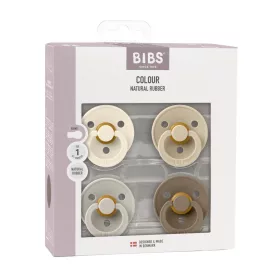  BIBS Colour Cumi 4-es szett (Krémfehér/Homok/Vanília/Tölgy) 0-6 hó