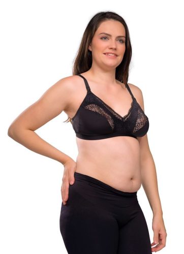 Carriwell Csipkés puha szoptatós melltartó - Fekete XL