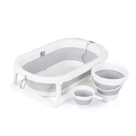   Chipolino Bubble Spa összecsukható kád vízhőmérővel, vödörrel és öblítőpohárral 83 cm - light grey