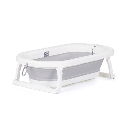 Chipolino Bubble Spa összecsukható kád vízhőmérővel, vödörrel és öblítőpohárral 83 cm - light grey