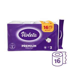   Violeta prémium toalettpapír, 3 rétegű, 16 db – illatmentes