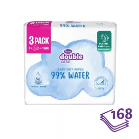   Violeta Double Care popsitörlő 3×56 db, 99% víztartalommal