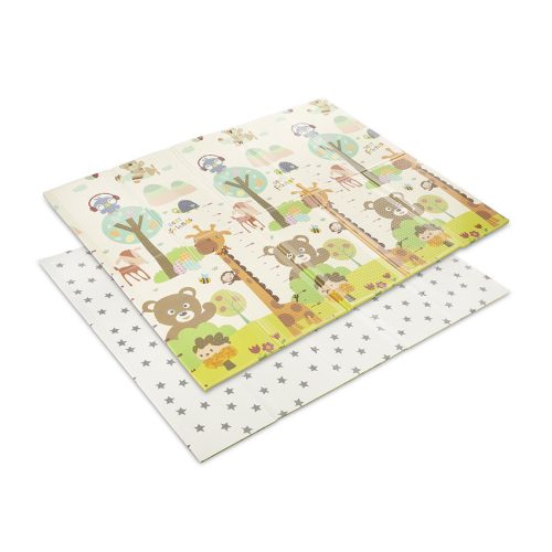 Lorelli Összehajtható 2 oldalas thermo játszószőnyeg 180x200cm - Green Best friends & stars