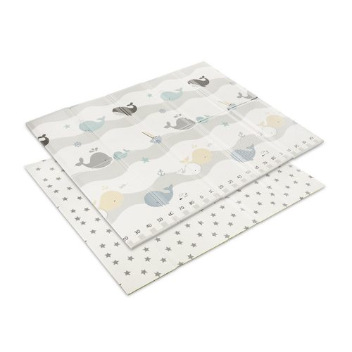 Lorelli Összehajtható 2 oldalas thermo játszószőnyeg 180x200cm - Grey Waves & stars