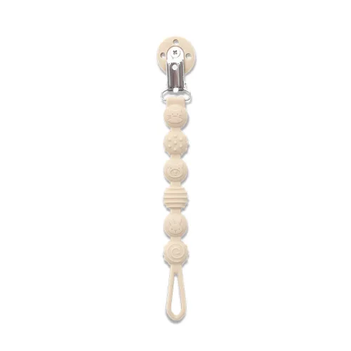 Lorelli Természetes szilikon cumitartó lánc - Beige