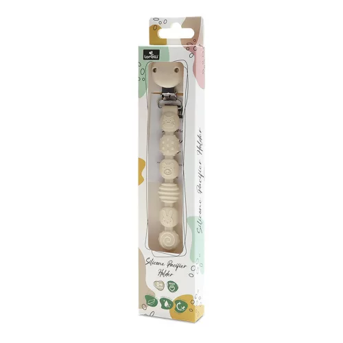 Lorelli Természetes szilikon cumitartó lánc - Beige