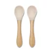 Lorelli szilikon kanalak bambusz nyéllel 2 db - Beige