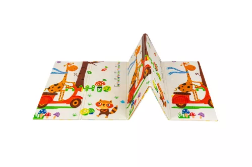 2 oldalas összehajtható játszószőnyeg 180x200cm - Zsiráfos