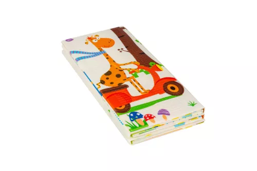 2 oldalas összehajtható játszószőnyeg 180x200cm - Zsiráfos