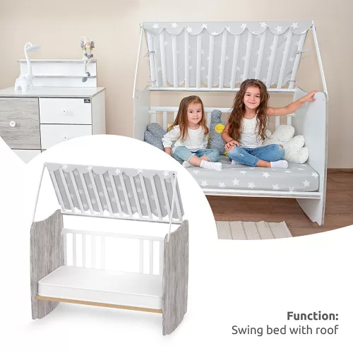 Lorelli Stars ringatható kiságy 60x120 - White / Amber
