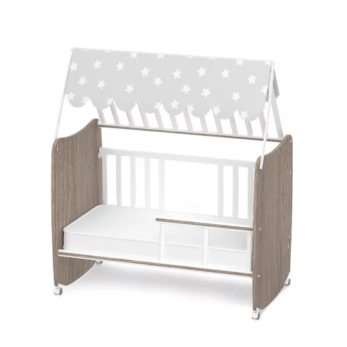 Lorelli Stars ringatható kiságy 60x120 - White / Coffee