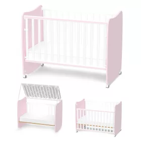   Lorelli Stars ringatható kiságy 60x120 - White / Orchid Pink