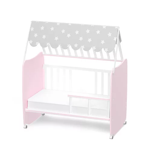Lorelli Stars ringatható kiságy 60x120 - White / Orchid Pink