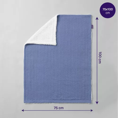 ClevaMama sherpa babatakaró 75x100 cm - Kék