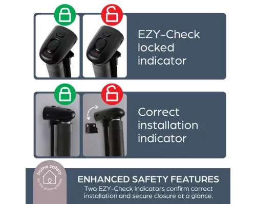 Dreambaby Glide 'n' hide xtra biztonsági ajtórács 140 cm-ig - fekete