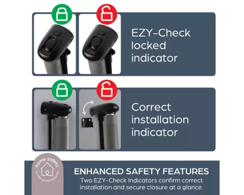 Dreambaby Glide 'n' hide xtra biztonsági ajtórács 140 cm-ig - szürke