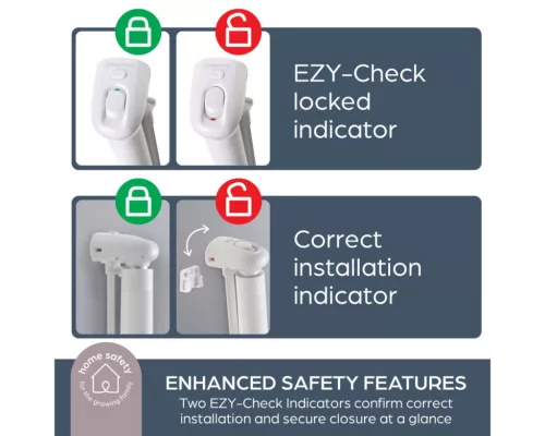 Dreambaby Glide 'n' hide xtra biztonsági ajtórács 140 cm-ig - fehér