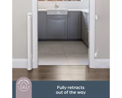 Dreambaby Glide 'n' hide xtra biztonsági ajtórács 140 cm-ig - fehér