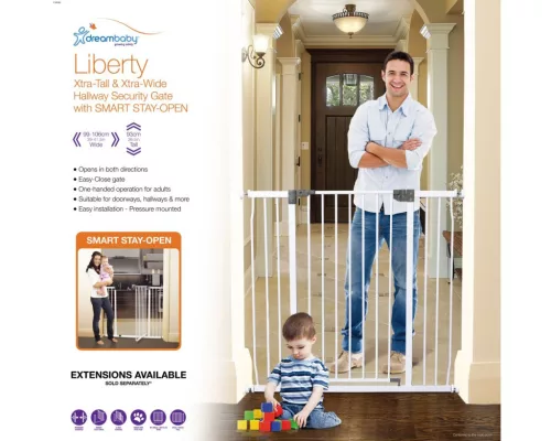 Dreambaby Liberty extra magas biztonsági kapu 75-81 cm - fehér