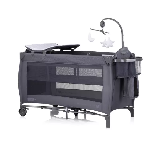 Chipolino Bella multifunkciós utazóágy - Charcoal