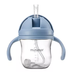 Mininor szívószálas itatópohár 220 ml - kék