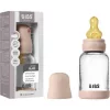 BIBS Cumisüvegszett 120ml natúr kaucsuk cumifejjel - Púderrózsaszín