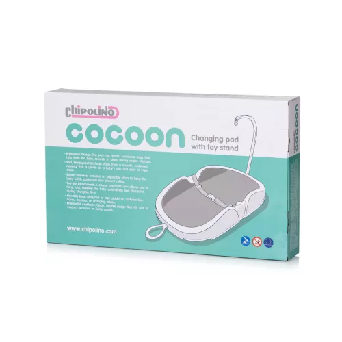Chipolino Cocoon pelenkázó lap játéktartóval - platinum