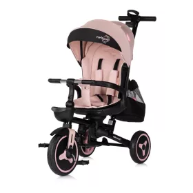   Chipolino Twisfold összecsukható tricikli 360° forgatható üléssel - powder pink