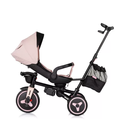 Chipolino Twisfold összecsukható tricikli 360° forgatható üléssel - powder pink