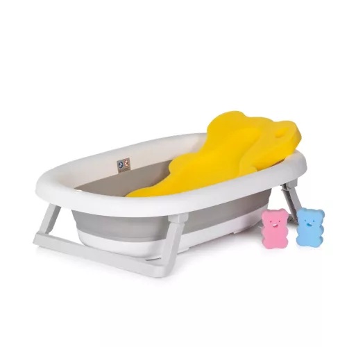 Chipolino Mini Spa kád fürdetőmatraccal és állvánnyal 78 cm - grey