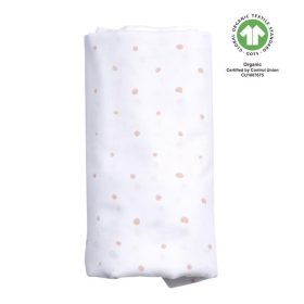   MOTHERHOOD Muszlin pelenka BIO XXL 130x130 cm - Pink and Black Dots