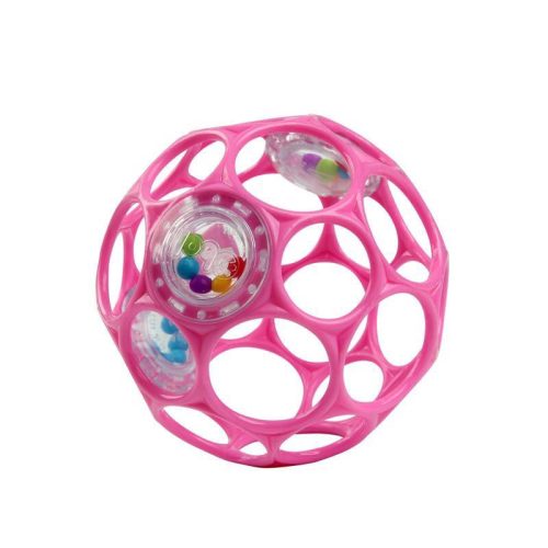 Oball játék RATTLE 10cm dark pink 0hó+