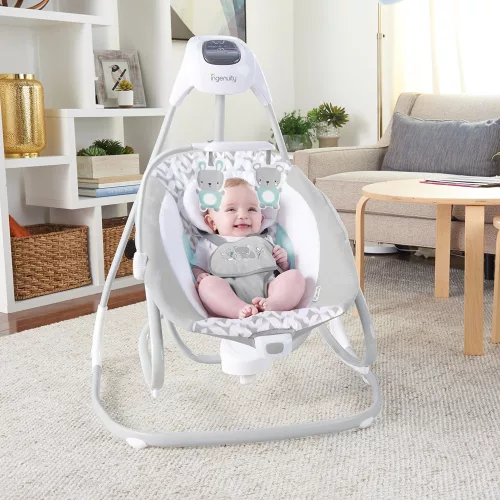 INGENUITY Nagy hinta rezgő hintaszékkel és dallamokkal, USB, 2in1 Raylan, 0 hó+, 9 kg-ig