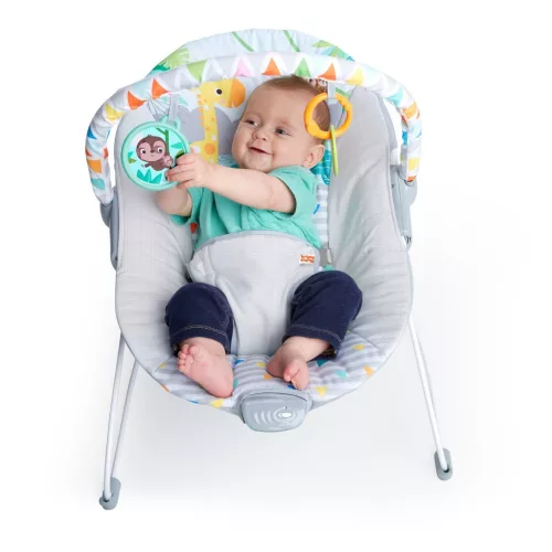 Bright Starts Rezgő pihenőszék, Safari Fun™, 0 hó+, 9 kg-ig