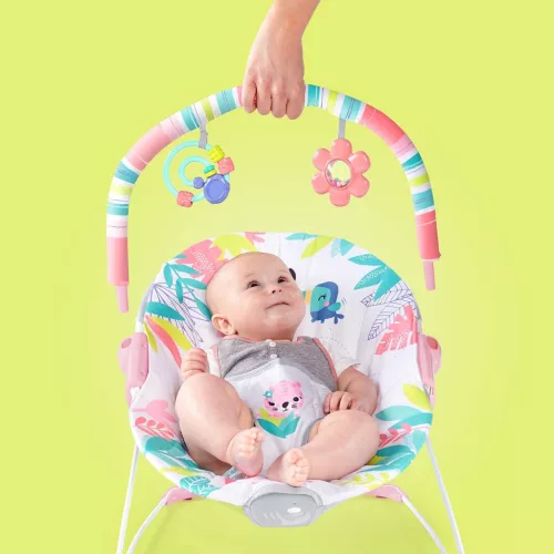 Bright Starts Rezgő pihenőszék, Flamingo Vibes™, 0 hó+, 9 kg-ig