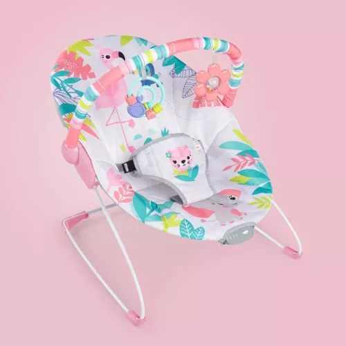 Bright Starts Rezgő pihenőszék, Flamingo Vibes™, 0 hó+, 9 kg-ig