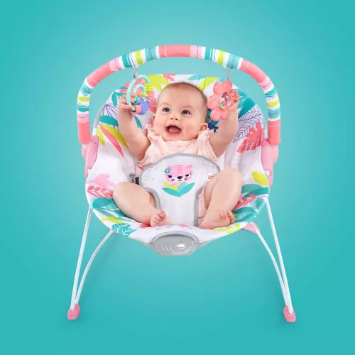 Bright Starts Rezgő pihenőszék, Flamingo Vibes™, 0 hó+, 9 kg-ig
