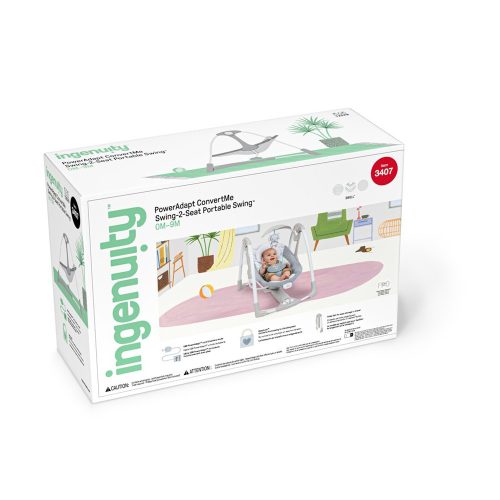 INGENUITY Átalakítható rezgő hinta dallamokkal és adapterrel, Swell™, 2in1, 0 hó+, 9 kg-ig