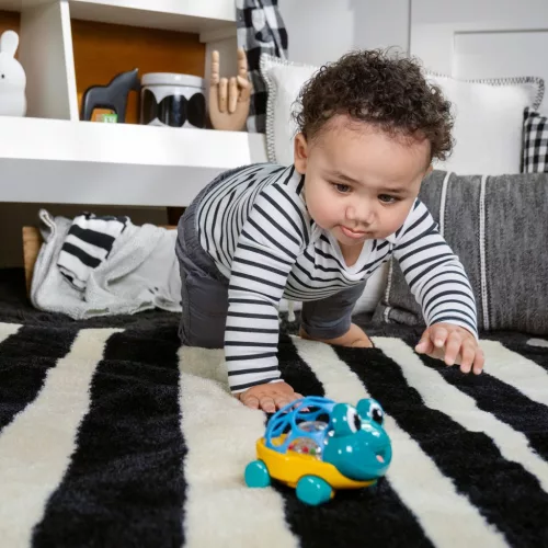 OBALL Autó és csörgő, 2in1 Curious Car, teknős, Neptune™, 3 hó+