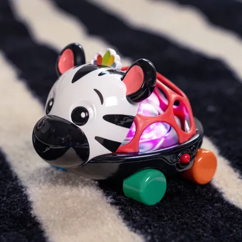 OBALL Autó és csörgő, 2in1 Curious Car, zebra, Zen™, 3 hó+