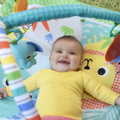 BRIGHT STARTS Játszószőnyeg játékhíddal Wild Wiggles aktivitással - 0hó+